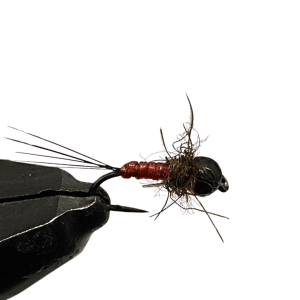 Chocolate Pudding Bomb fly with tungsten bead and tinsel body.