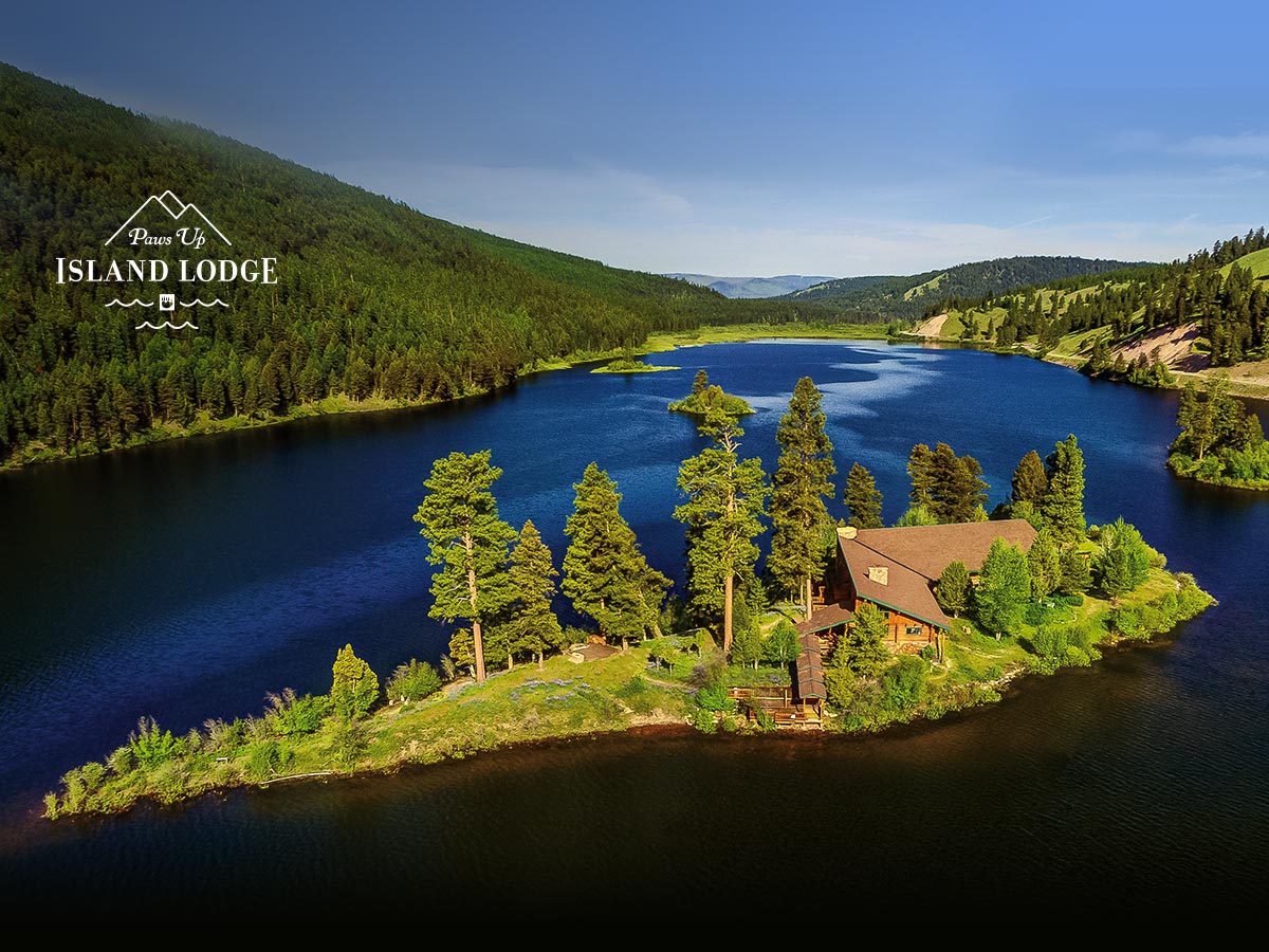 Island Lodge at Salmon Lake, part of The Resort at Paws Up, offering one of the best fly fishing lodges in Montana.