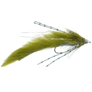 Lunchable Streamer – Deep Pool Master bass fishing fly, featuring double pupil lead eyes and zonker strips, perfect for targeting big fish in deep, murky waters.