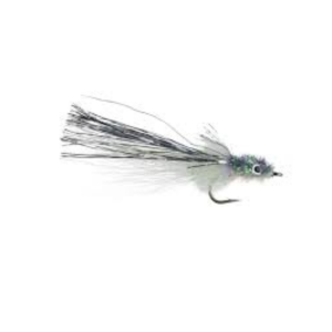 Murdich Minnow bass fishing fly – a versatile baitfish imitation with a flashabou tail and neutral buoyancy, perfect for targeting bass in clear water.