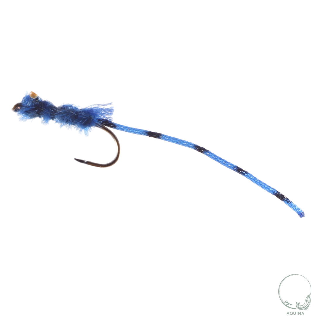 Damsel Fly Adult Blue stillwater trout dry fly hand-tied by Aquinaflies