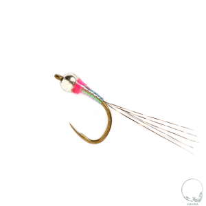 Perdigon Nymph Pearl hand-tied Euro nymph fly